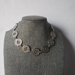 Vintage Silver Circular Link Adjustable Choker